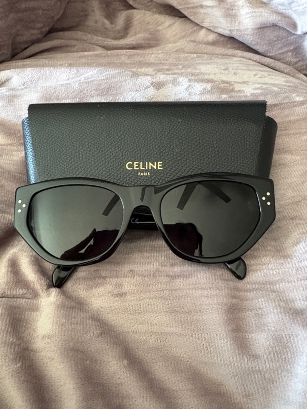 Celine Black Oversized Cat-Eye Sunglasses